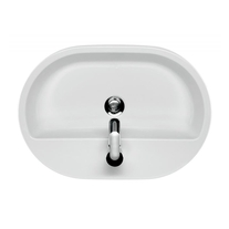 Lavoar Cersanit, Caspia, oval pe blat, 60 cm, alb